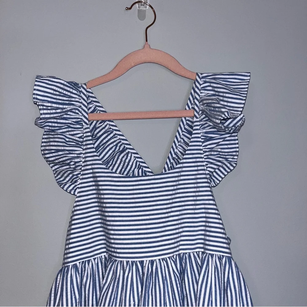 Kelly's Kids Blue and White Ruffled Sundress